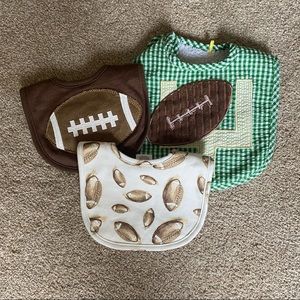 Mud pie football bibs new new worn set of 3